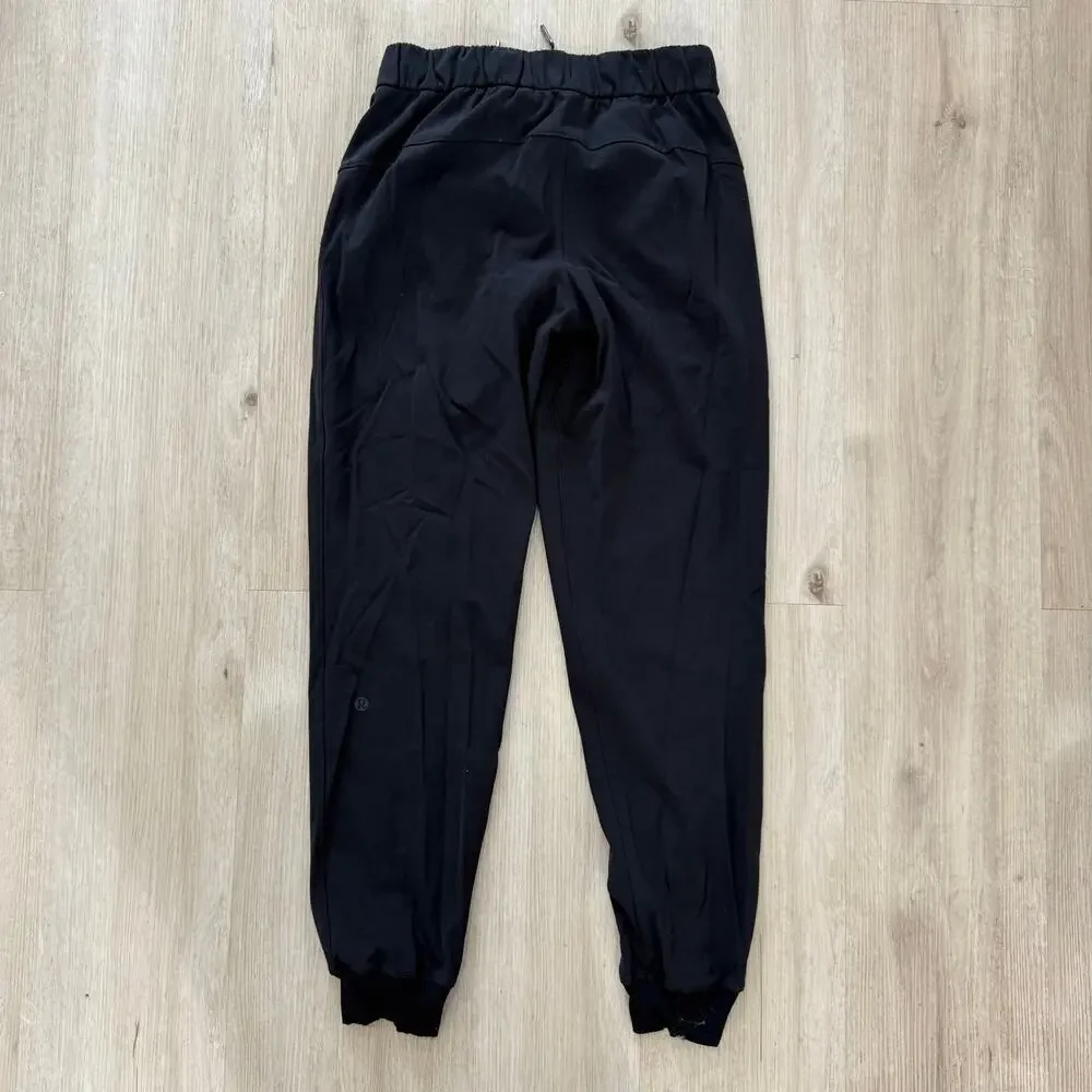Lululemon On The Fly Jogger Pants Black Athletic Drawstring Athleisure Size 4